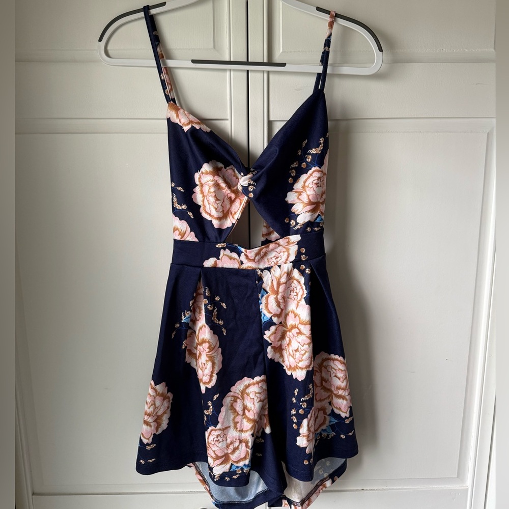 Navy Floral Romper